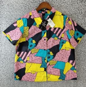 Disney The Nightmare Before Christmas Sally Shirt Womens XL Button Short Sleeve